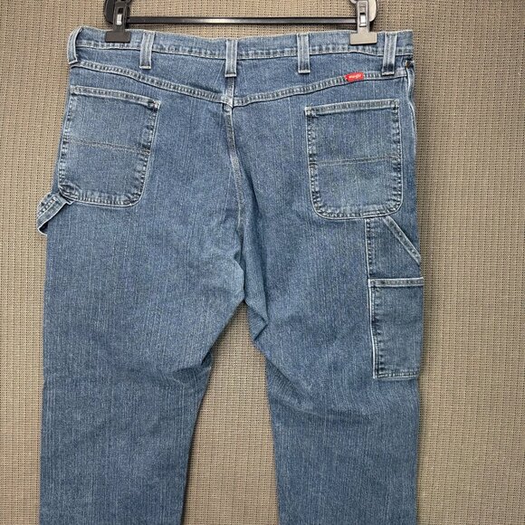 Wrangler Mens Size 44x32 Carpenter Jeans Blue Denim Utility Style Relaxed Fit - Picture 9 of 9
